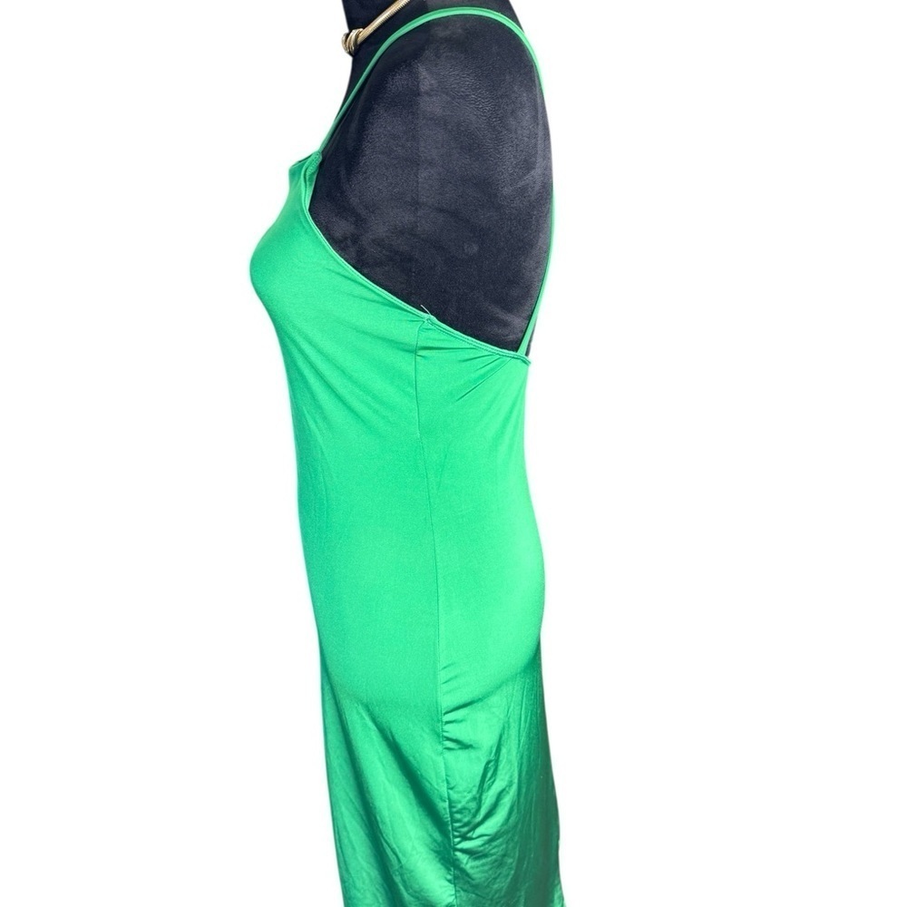 Green Spaghetti Strap Bodycon Midi Dress for Night Out - Picture 5 of 10
